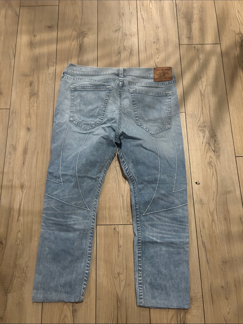 True Religion Men's Light Blue Slim Straight Jeans